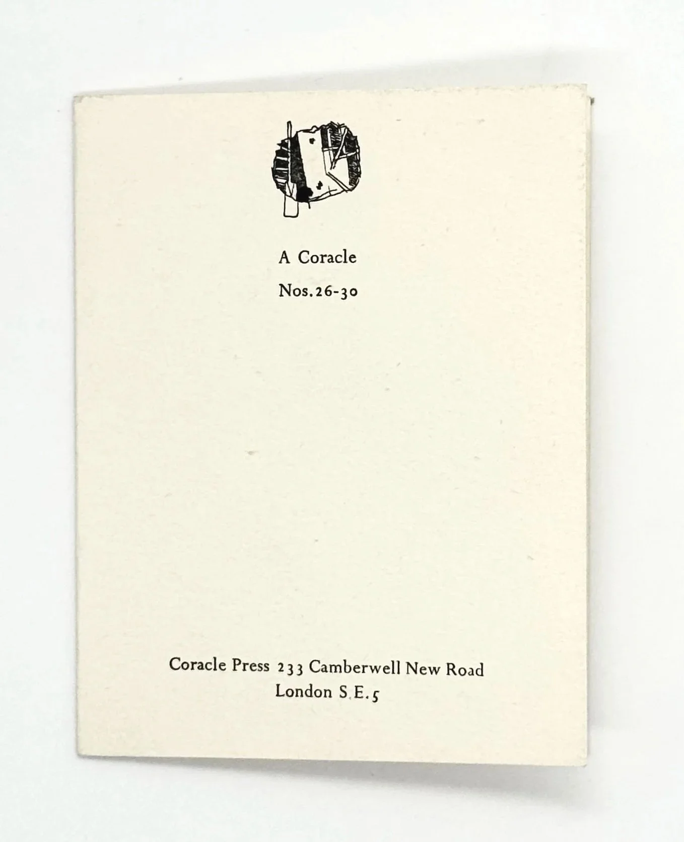 Simon Cutts, A Coracle Nos. 26–30. Coracle Press (n.d.)