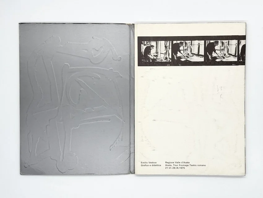Emilio Vedova - Grafica e Didattica. Regione Valle d’Aosta, 1975. Including Vedova’s study for multiple ‘Presenza 1975’.