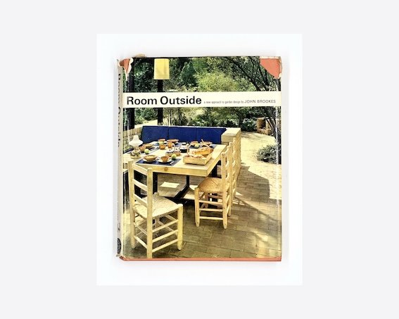 cover of the book by John Brookes, Room Outside - a new approach to garden design which was published by Thames and Hudson, London in 1969.