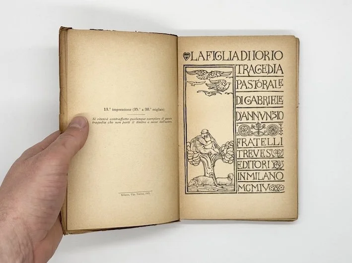 Gabriele  D’Annunzio, La Figlia Di Iorio. Fratelli Treves Editore, Milano, 1921. With woodcut illustrations by Adolfo de Carolis.