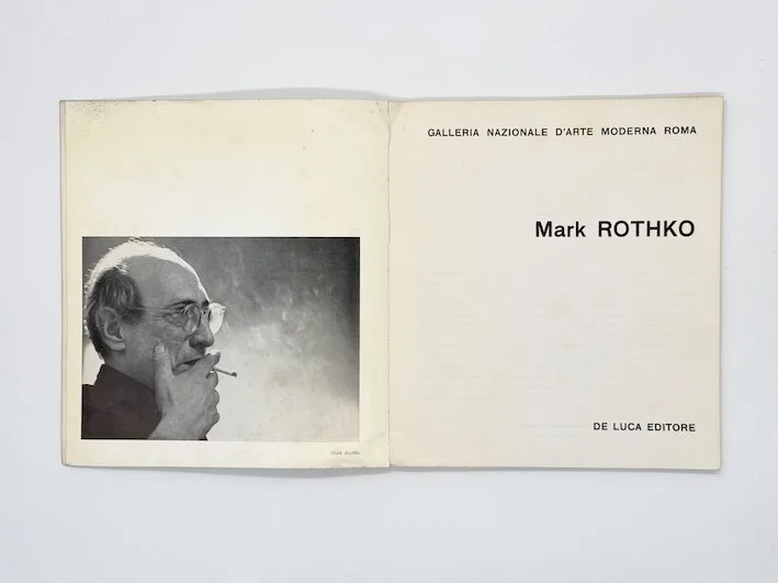 Mark Rothko. Galleria Nazionale D’Arte Moderna Roma and De Luca Editore, 1962. Room and book, secondhand art bookshop, London.
