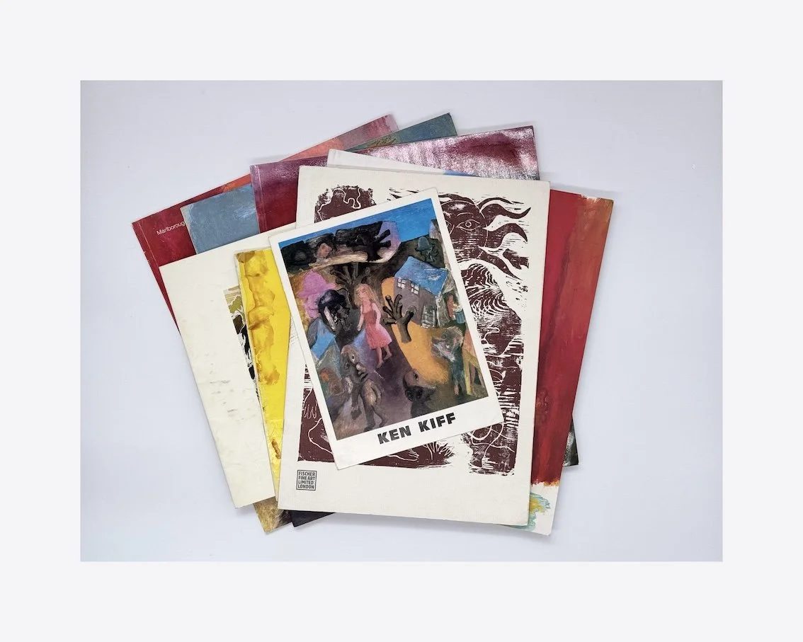 8 x Ken Kiff exhibition catalogues spanning 1979–2004 from the collection of Roderic Hill
