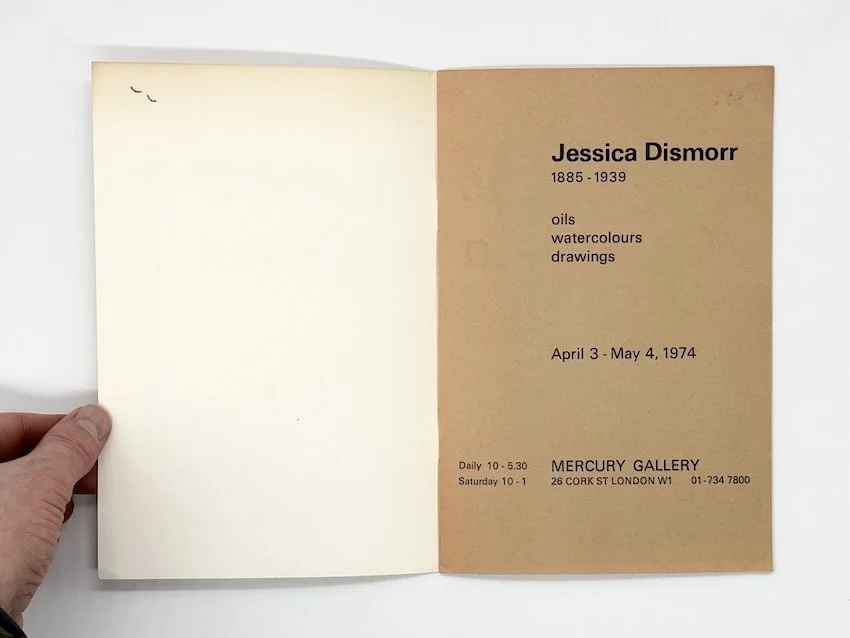 Jessica Dismorr 1885-1939. Mercury Gallery, London, 1974. Room & Book secondhand art books, London