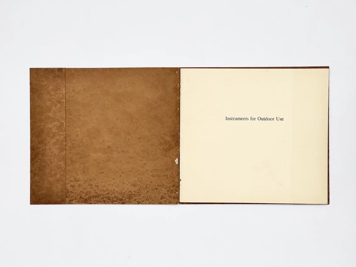 Martin Rogers, Instruments for Outdoor Use, Coracle Press, London, 1979.