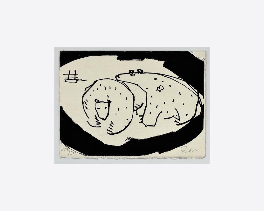 Christmas card from Jill and David Solomon of East West Gallery to Peter Townsend.