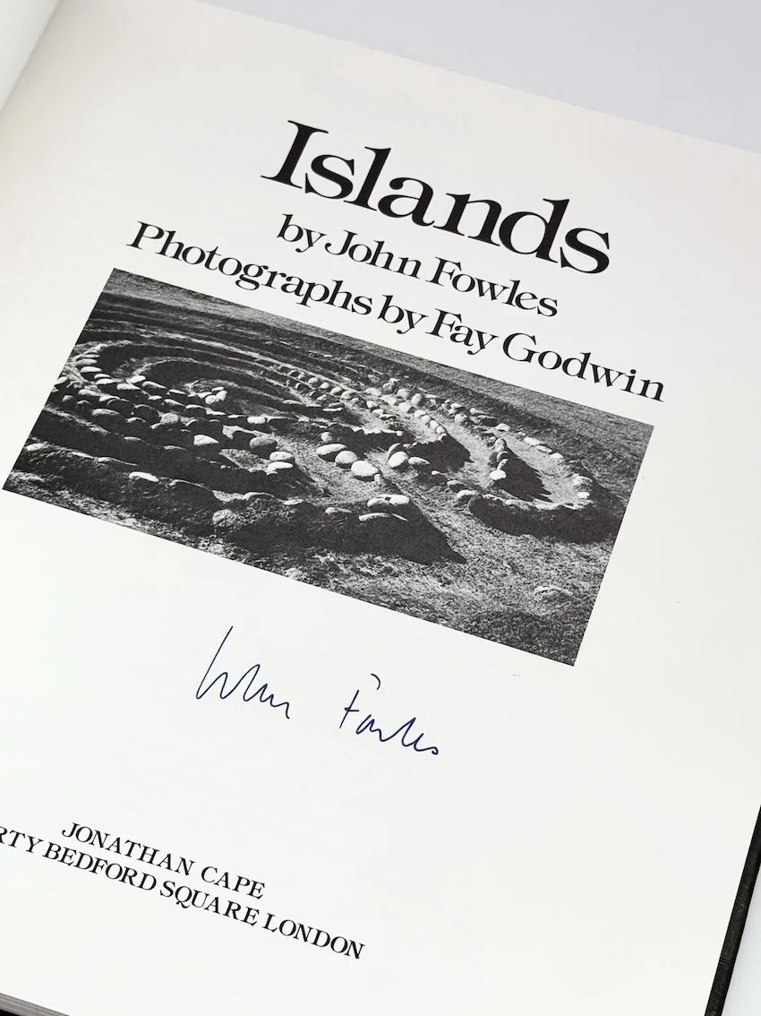 Islands. (Signed by author). John Fowles and Far Godwin. Jonathan Cape, 1978.