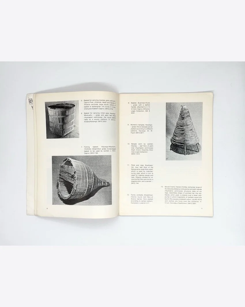Namibian Arts and Crafts Symposium : a guide to exhibits. South African Association of Arts, 1980. Cover design by John Ndevasia Muafangejo