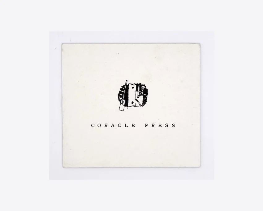 Coracle Press Publications 1975. A catalogue of publications printed at Coracle Press during the first year of the life of the press. Coracle Press, London, 1976.