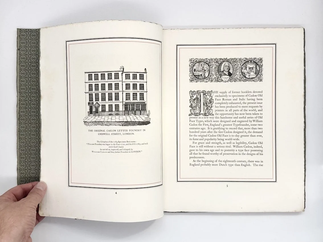 Caslon Old Face Roman & Italic. H W Caslon & Co. Ltd., London , 1924.