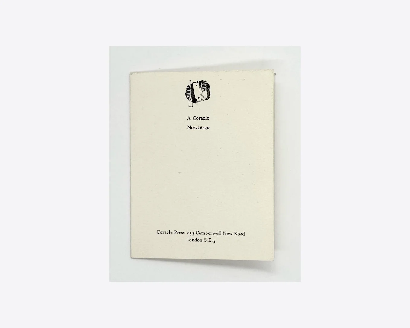 Simon Cutts, A Coracle Nos. 26–30. Coracle Press (n.d.)