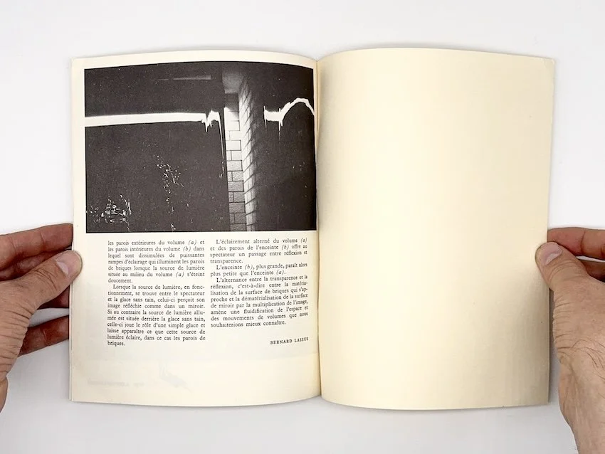Bernard Lassus “De plus à moins”, offprint from Nouvelle Revue de Psychanalyse, Vol. IX, Spring 1974. 