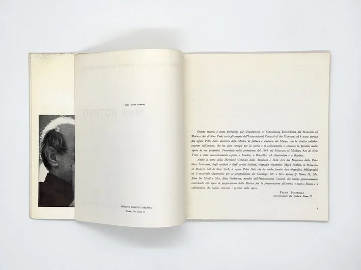 Mark Rothko. Galleria Nazionale D’Arte Moderna Roma and De Luca Editore, 1962. Room and book, secondhand art bookshop, London.