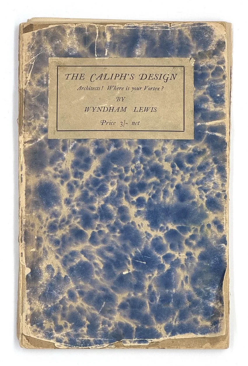 Percy Wyndham Lewis, "Calyph's Design. Architect's Where is Your Vortex?". The Egoist, London, 1919 First Edition