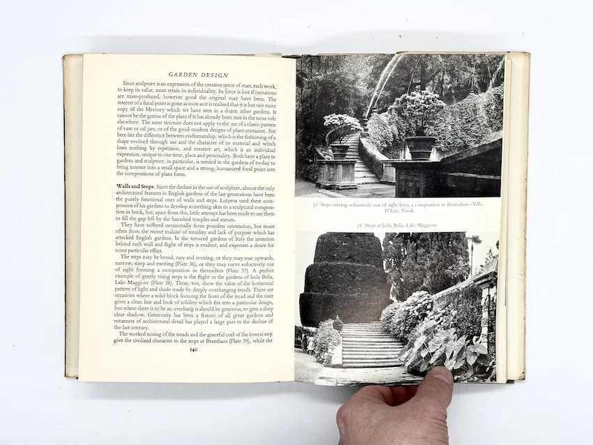 pages from Sylvia Crowe's book "Garden Design" published by Country Life Limited, London in 1965.