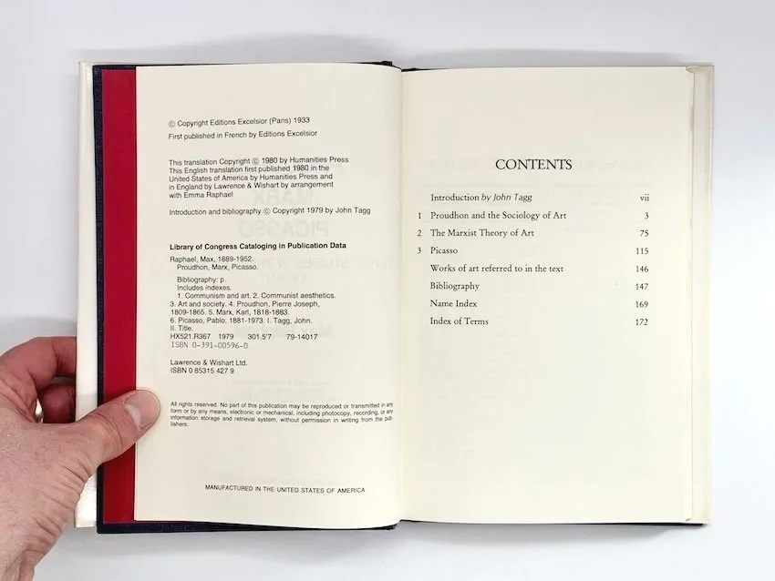 Max Raphael, Proudhon, Marx, Picasso: three studies in the sociology of art. Lawrence and Wishart, London, 1980