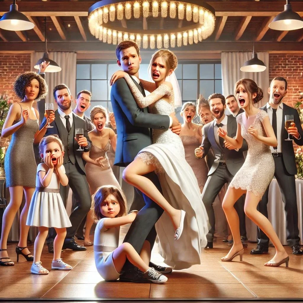 Brisbane Wedding Dance Mishap ... Daddy, I need a Cuddle!