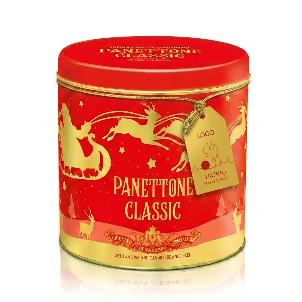 KLASIKINĖ PANETTONE METALINĖJE DĖŽUTĖJE, 1 KG.