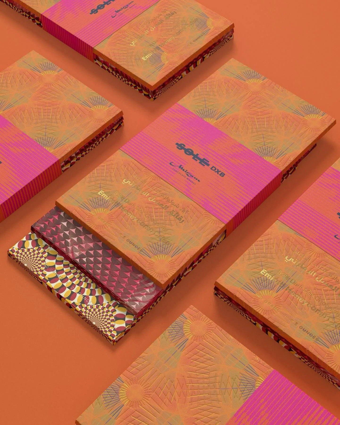 &amp; Sole

For the upcoming Sole DXB event, we collaborated with the team to create three bespoke designs for their limited-edition chocolate collection with Mirzam.

The designs were inspired by the good vibrations, rhythm, energy and sense of comm