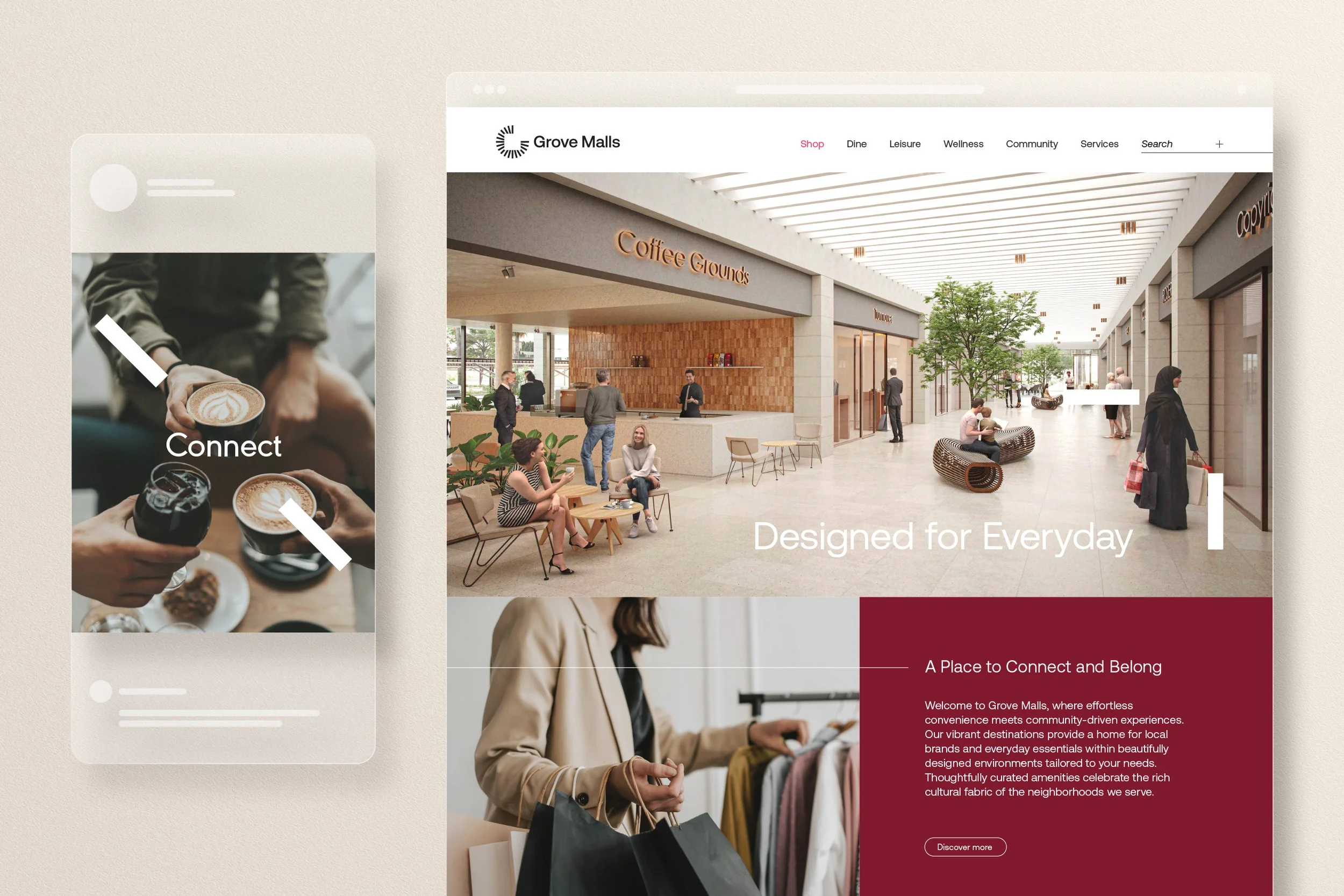 Grove Malls Website and Social Media