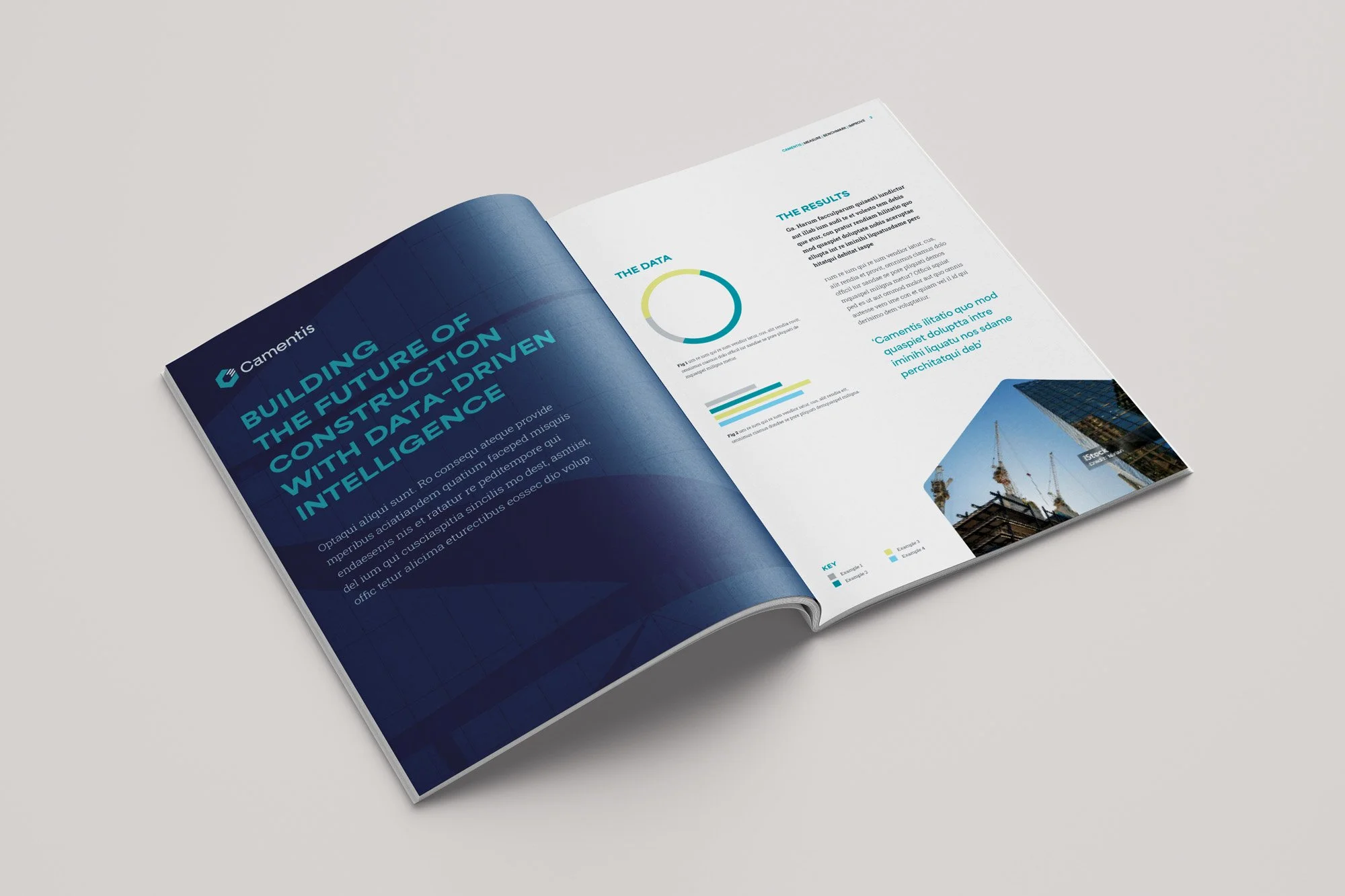 Camentis brochure - inside spread design