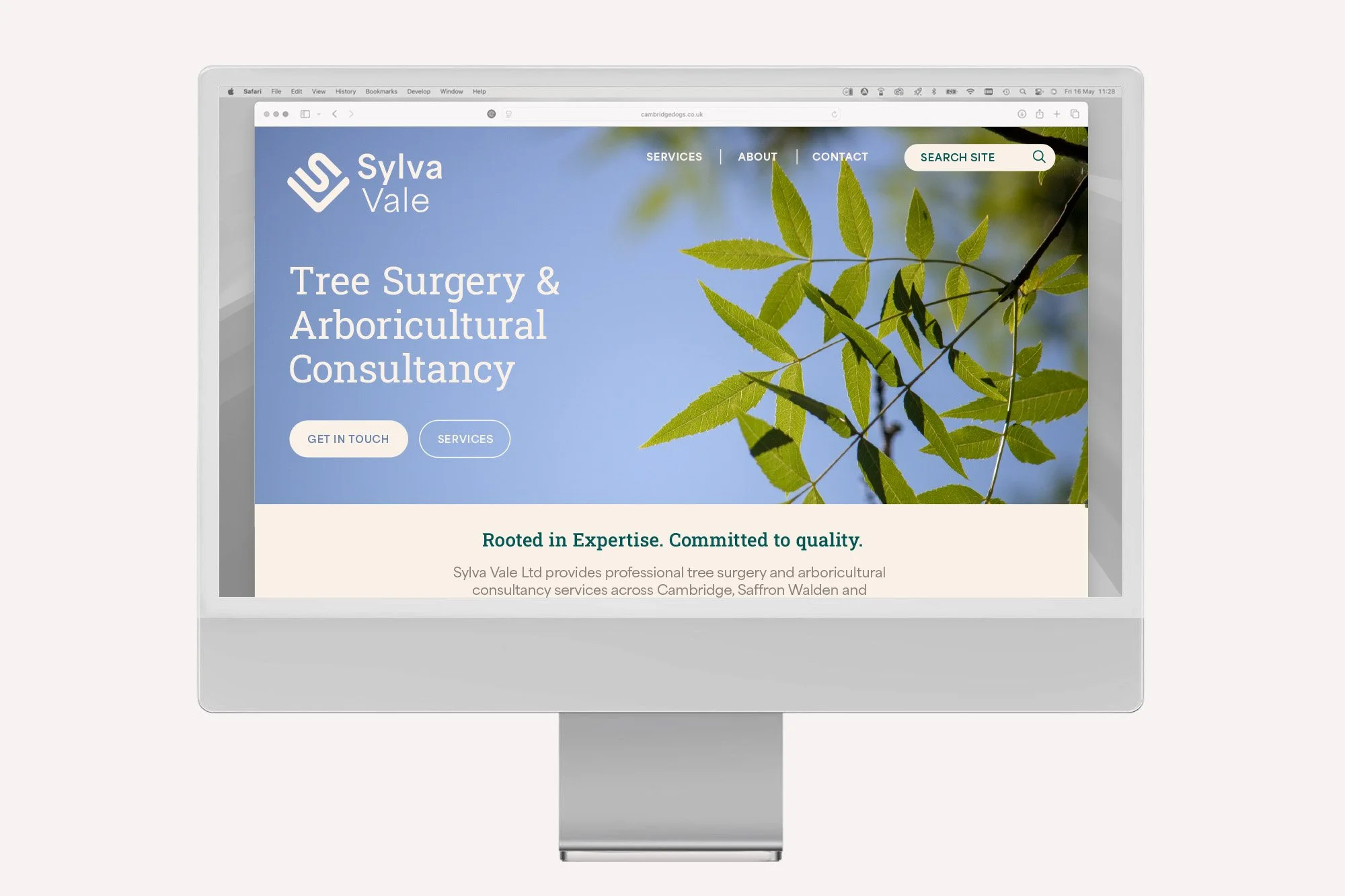 Sylva Vale website homepage design concept
