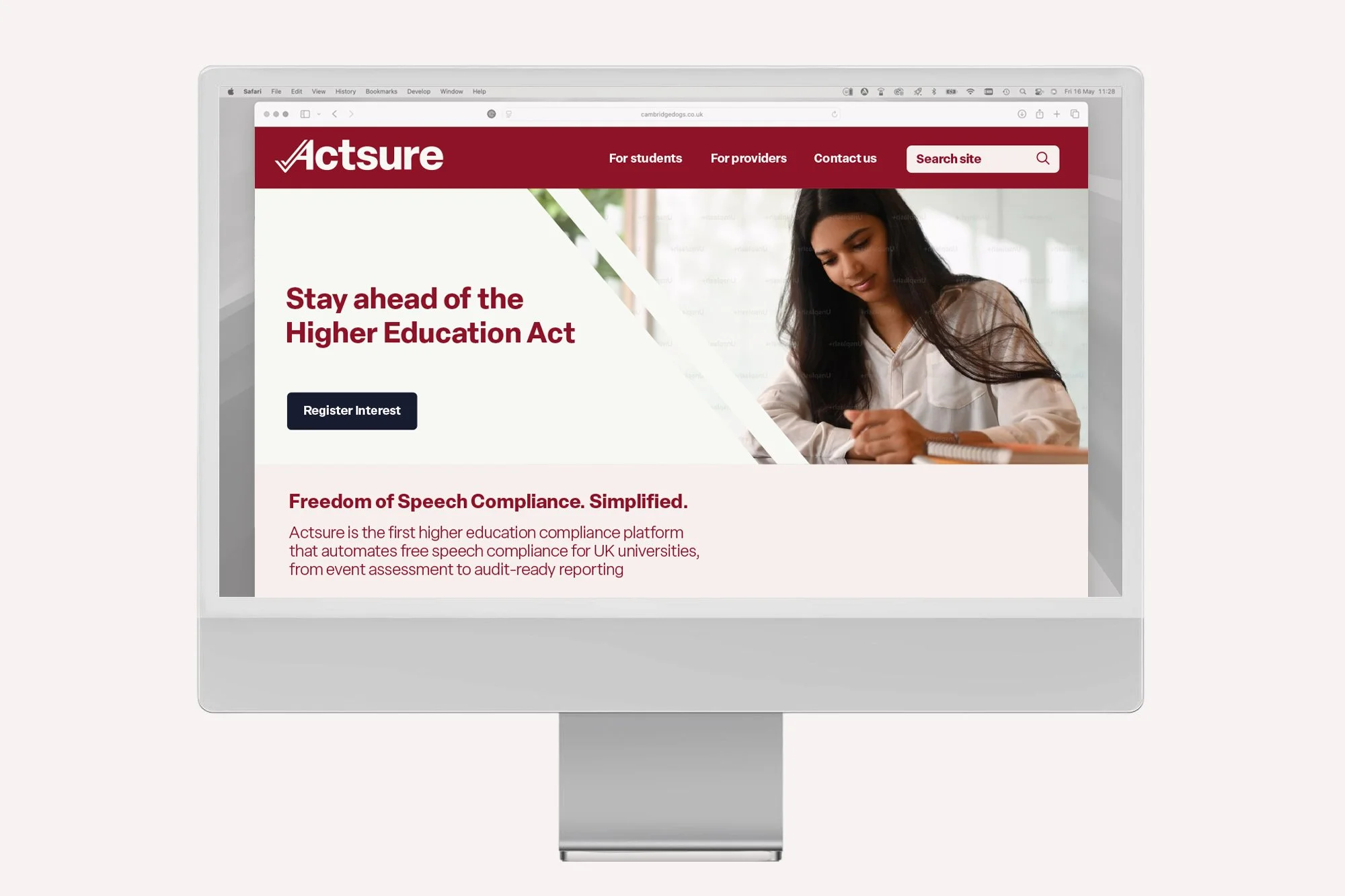 Actsure branding - website homepage design concept
