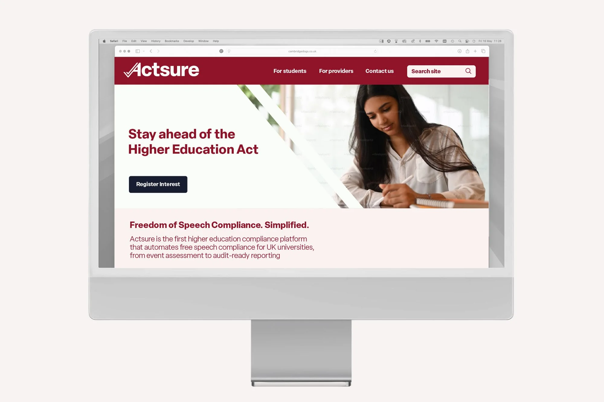 Actsure branding - website design concept