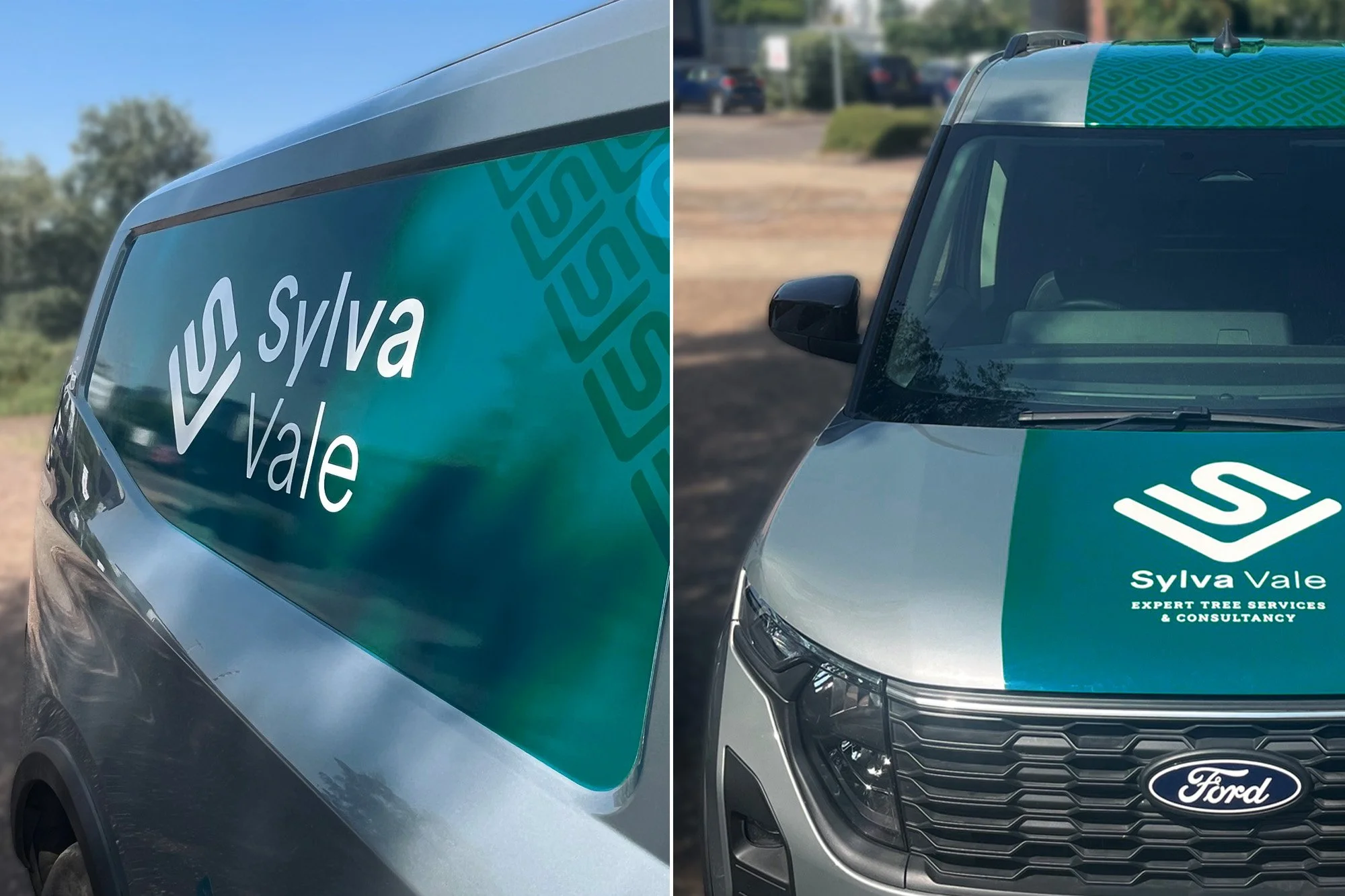Sylva Vale branded van graphics in-situ