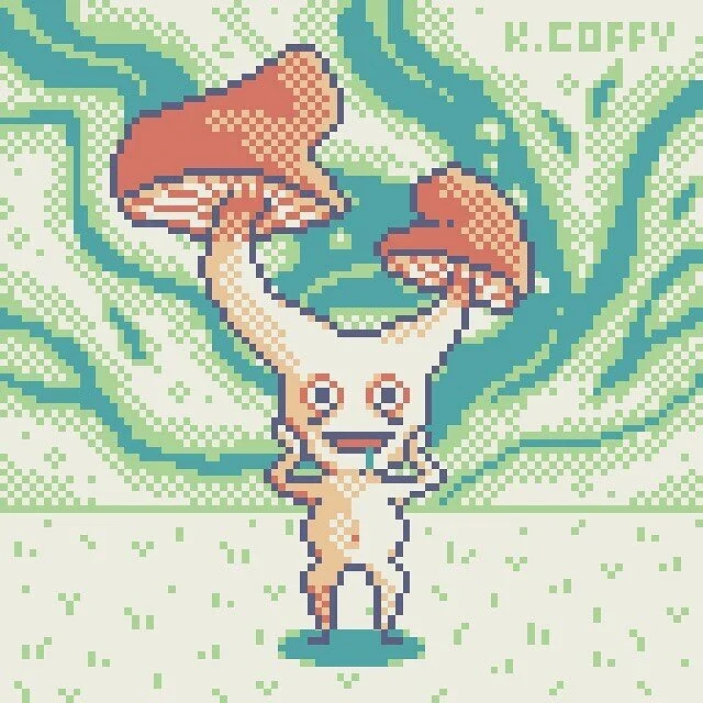 New member of the garden! This guy lived as a sketch in my sketchbook for awhile before I decided to draw him as a character. I imagine he is a really unhelpful NPC that only says incoherent nonsense haha #pixel #pixelart #videogames #videogameart #c