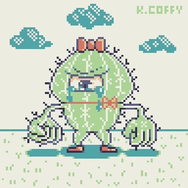 New garden character today! The newest and perhaps most misunderstood member of the garden is Prickeline. She has trouble making friends and would like to have a hug someday.😞 #pixelart #pixel #videogameart #videogames #videogaming #8bit #8bitart #v
