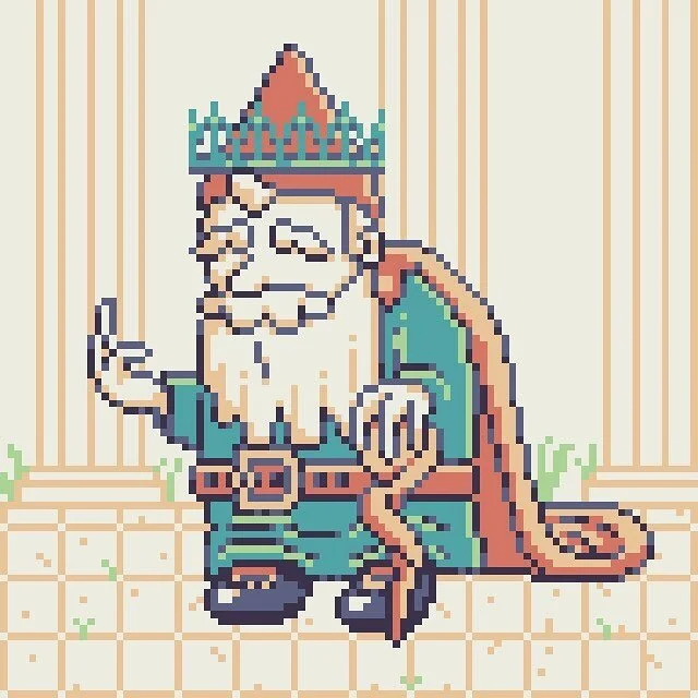 New character in my garden series! By far the oldest resident of the garden, he was elected by his peers to serve as ruler of the land. The gnome king reluctantly accepted the position on the condition that he could finally get some peace and quiet.
