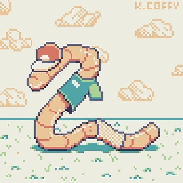 Haven&rsquo;t made one of these in awhile! I&rsquo;m trying to turn over a new leaf and keep up with daily art! 💪🏻 This character is called worm boy(original, right?) he&rsquo;s always trying to fit in with everyone in the garden and be &ldquo;norm