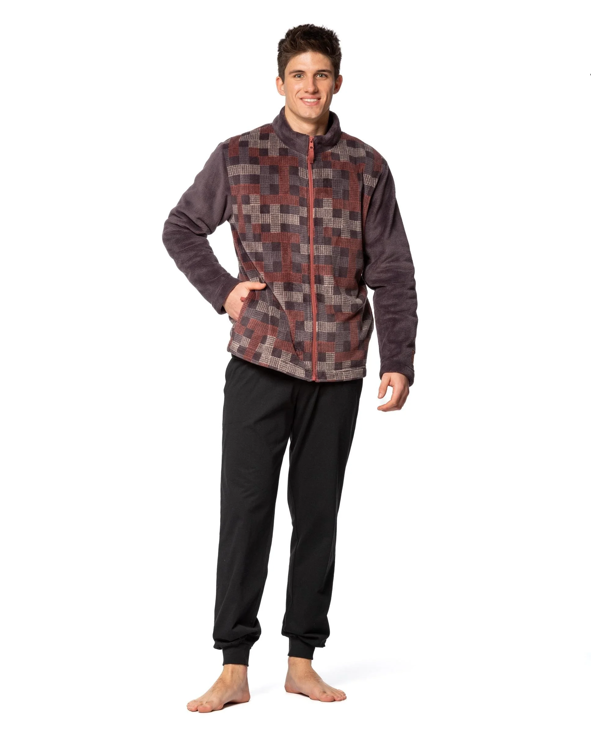 SOY Chaqueta de hombre de pelo a cuadros 242631