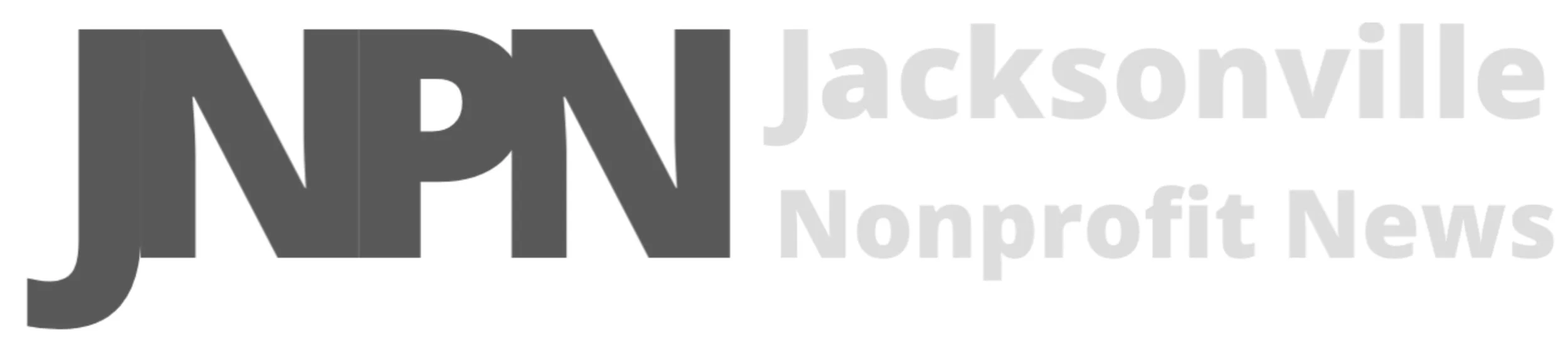 Logo of Nonprofit News Jacksonville, featuring the large initials JPN in black and gray with the full name in smaller gray text.