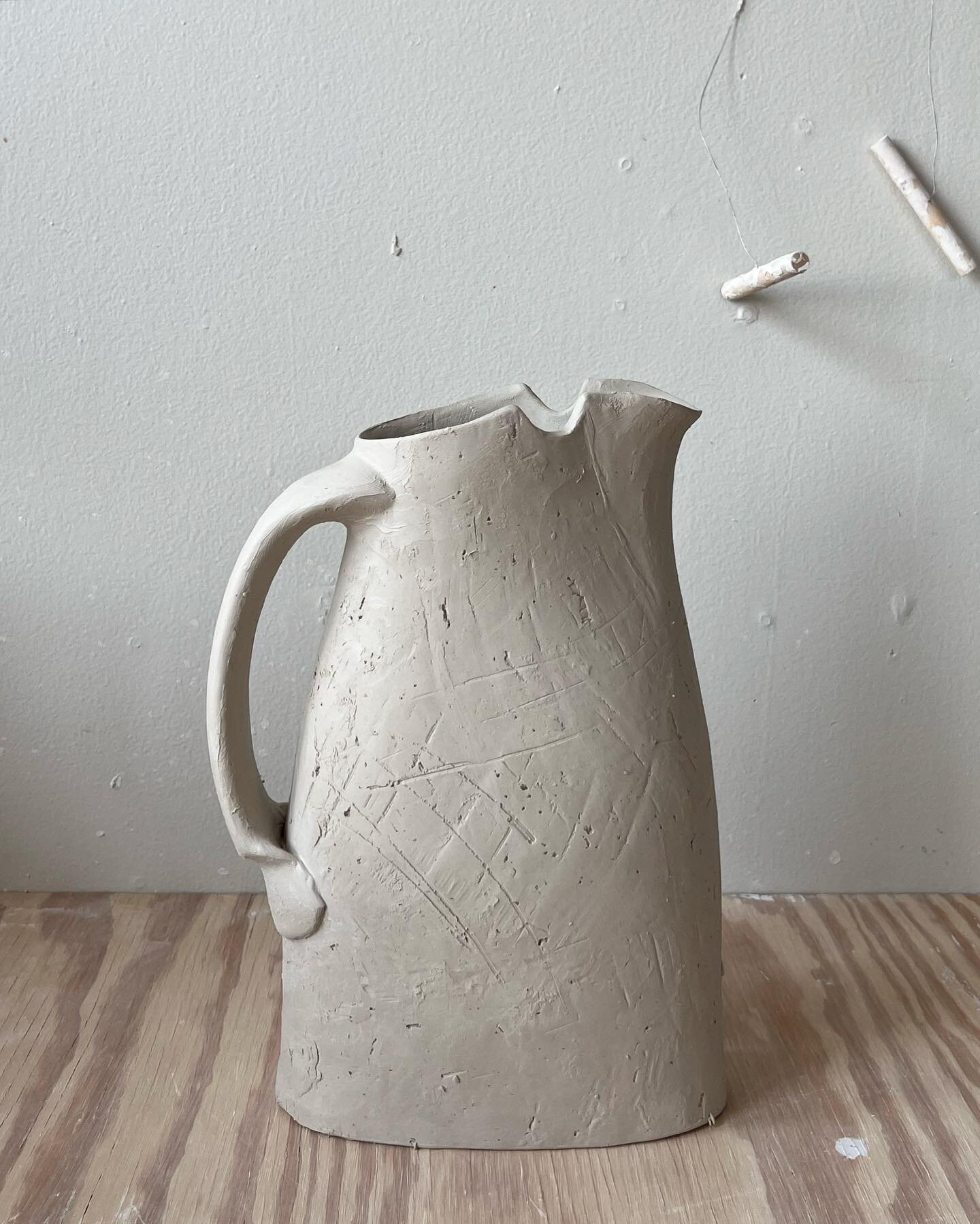 Pitchers in progress. 
Looking forward to participating in Summer is Served: Pitchers at Charlie Cummings Gallery opening August 1st!
@charliecummingsgallery 
#pottery