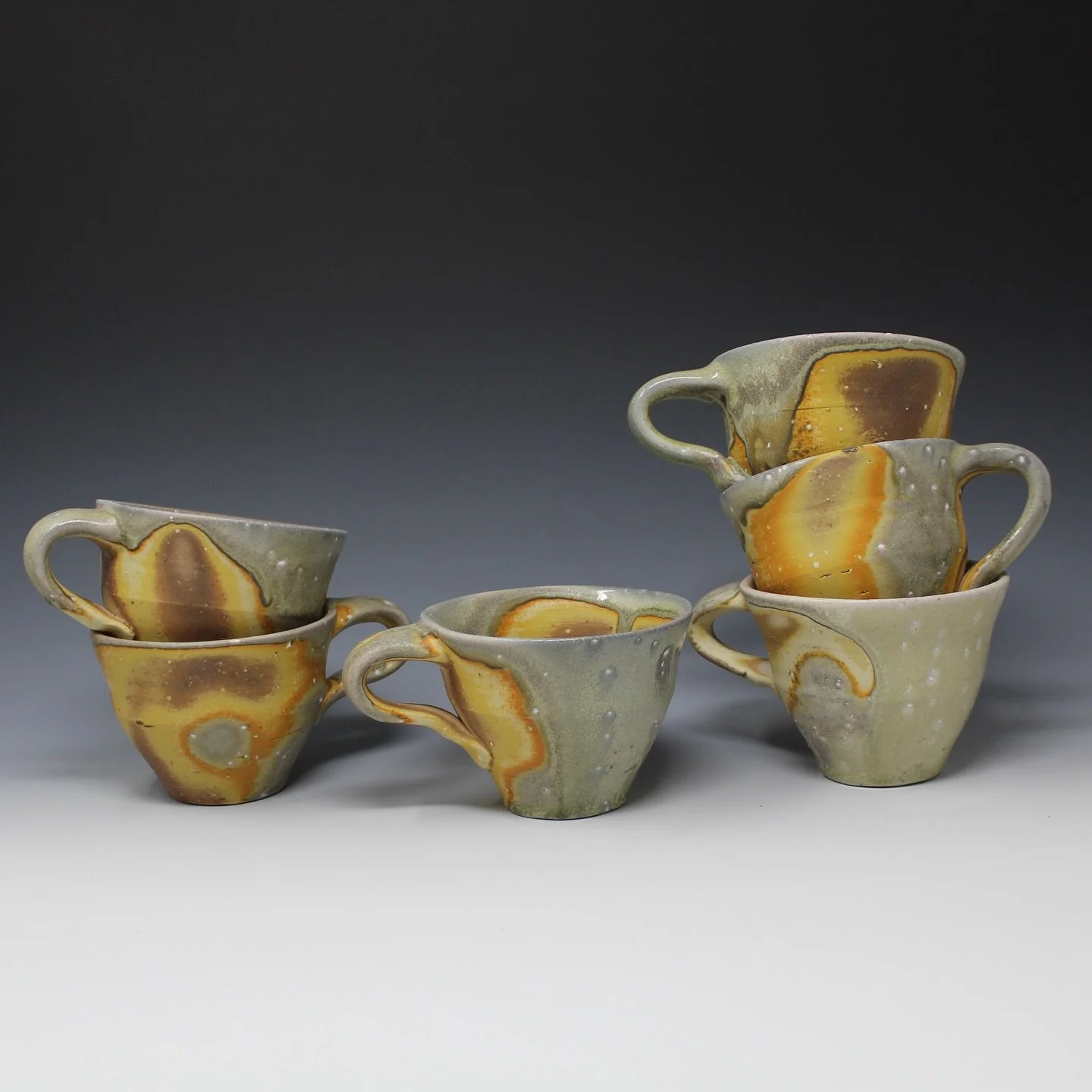 Been making a lot of mugs lately!

Hope you can stop by the @cobbartandecology open house this weekend to check them out!

Oct. 18 &amp; 19, 10am - 6pm
9700 Rockys rd
Loch Lomond, CA 95461

#sodafired
#pottery