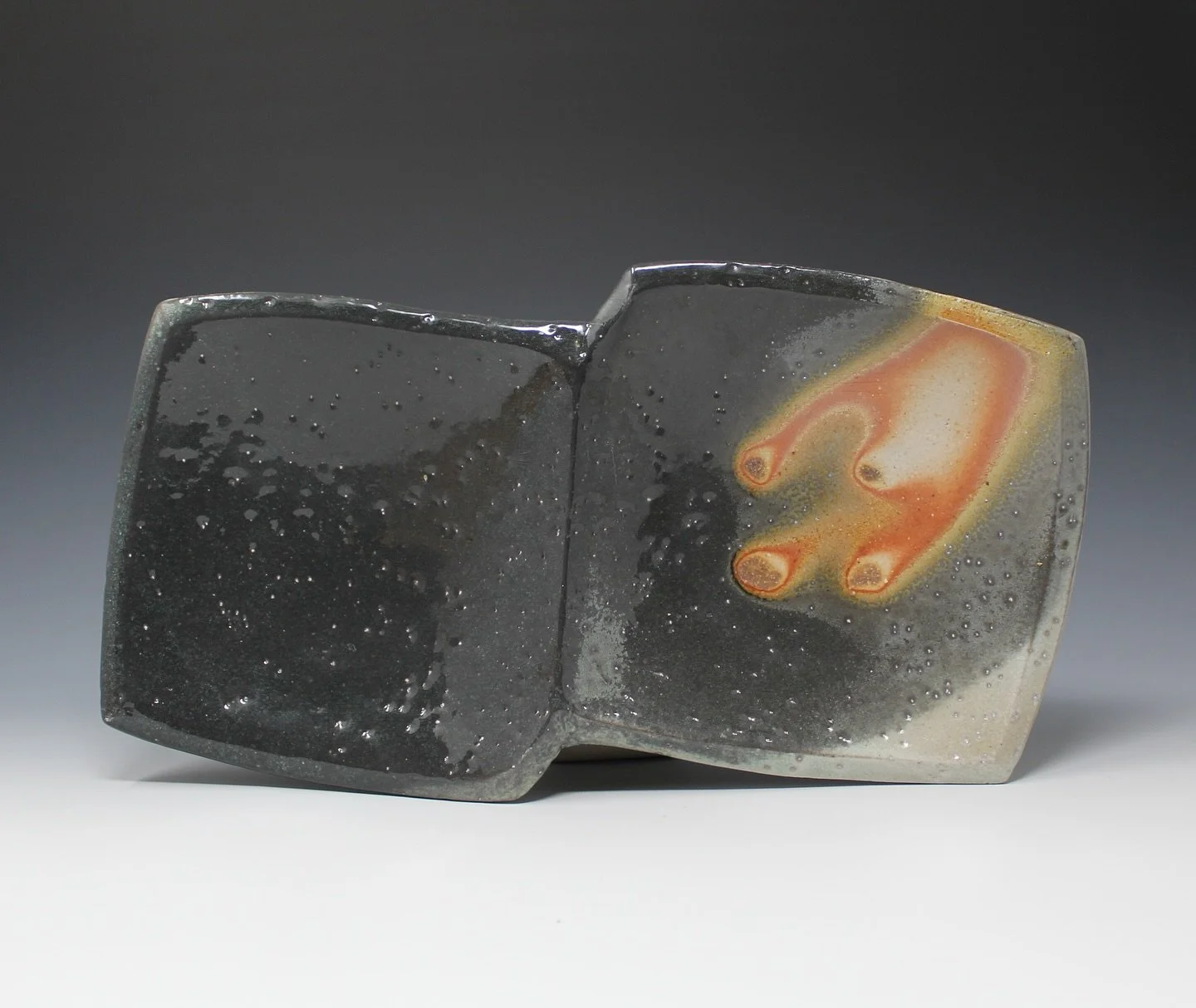 Partitioned tray. 
Made this summer in Italy with the clay I developed for my course at @meridianapotteryschool 

Available in my shop! Link in my bio. 

#sodafiredpottery 
#pottery