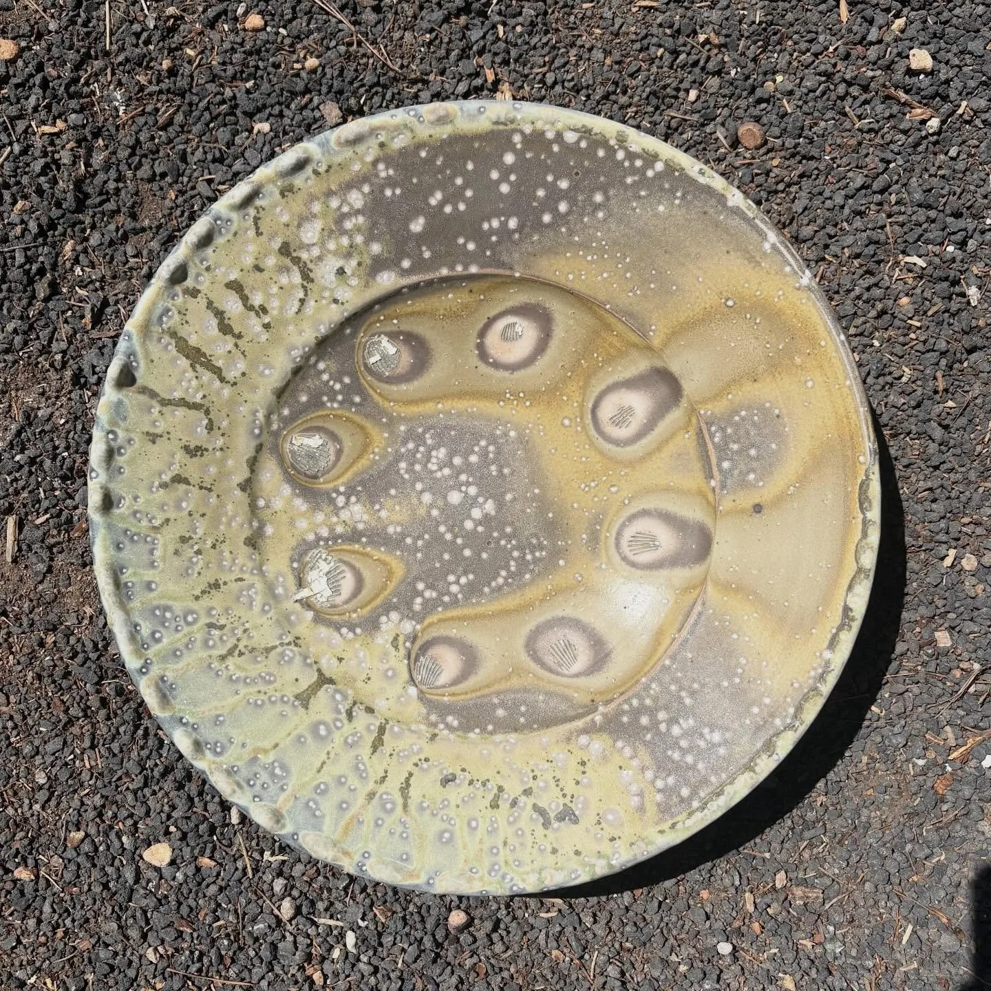 Beautiful platter out of the soda kiln this week. 

This and so many more heading to Minnesota in just a few weeks for the @stcroixvalleypotterytour 

#sodafired
#pottery