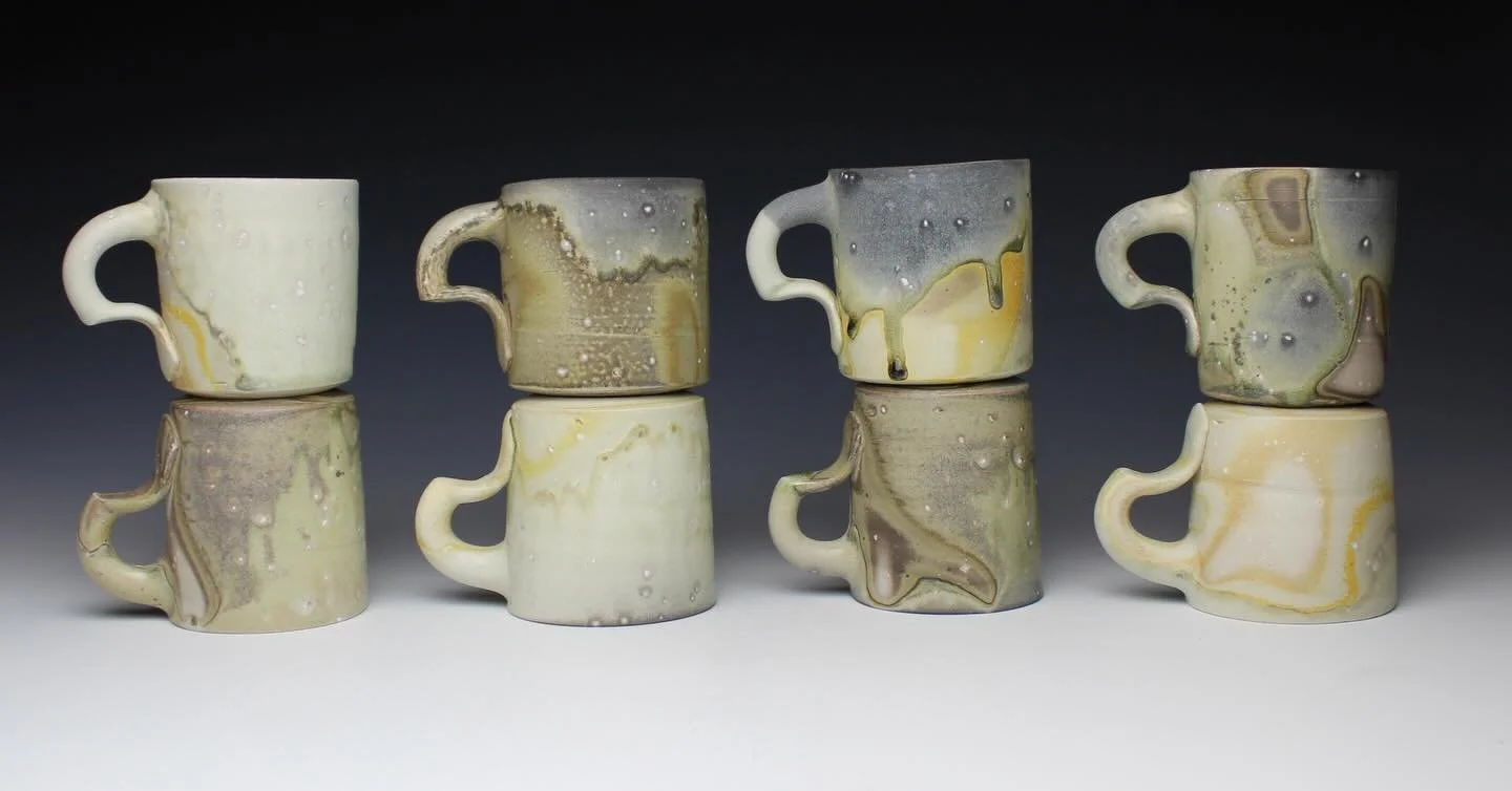 A series of mugs I&rsquo;ll have available tomorrow for the @stcroixvalleypotterytour 

I&rsquo;m honored to be a guest at the
@oestreich_jeff @jayjohnsonceramics studio, along with guests:
@kate.bauman.arts
@osjenson 
Mark Lambert
@ernestmillerceram