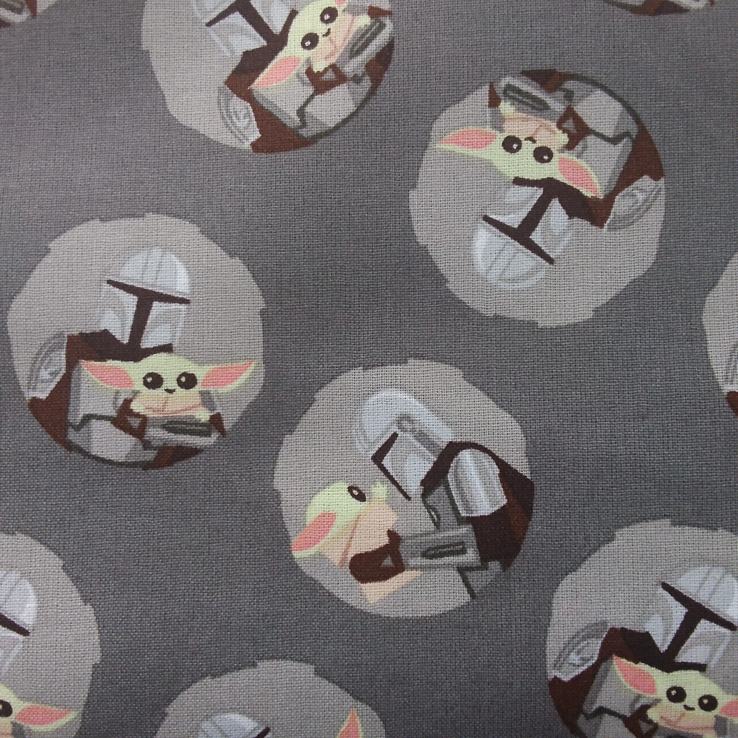 Star Wars Mandalorian Navy Baby Yoda Cotton Fabric per 50cm Crafty