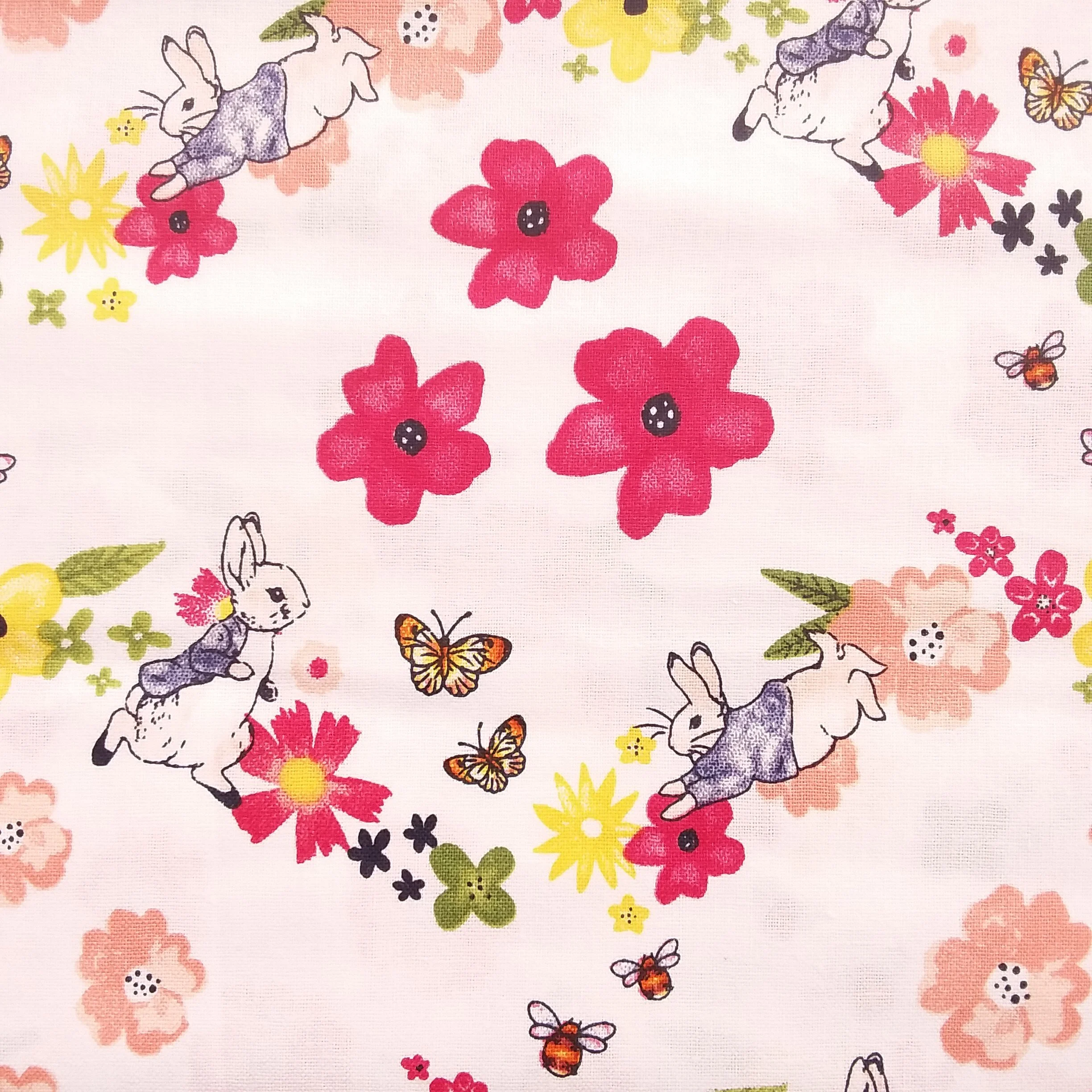 Peter Rabbit White Cotton Fabrics-Per 50cm PR19 Crafty Baba Fabrics