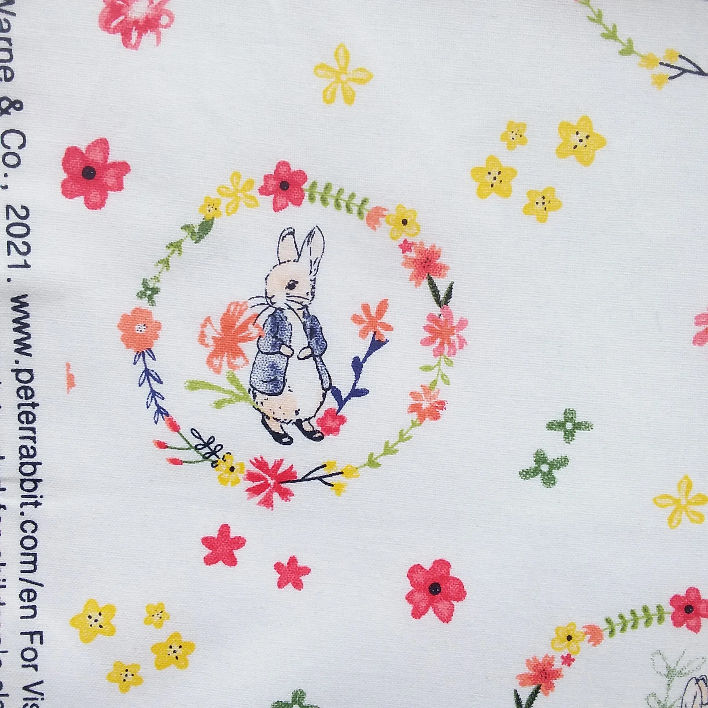 Peter Rabbit White Spring Cotton Fabrics PR15-Per 50cm Crafty Baba Fabrics