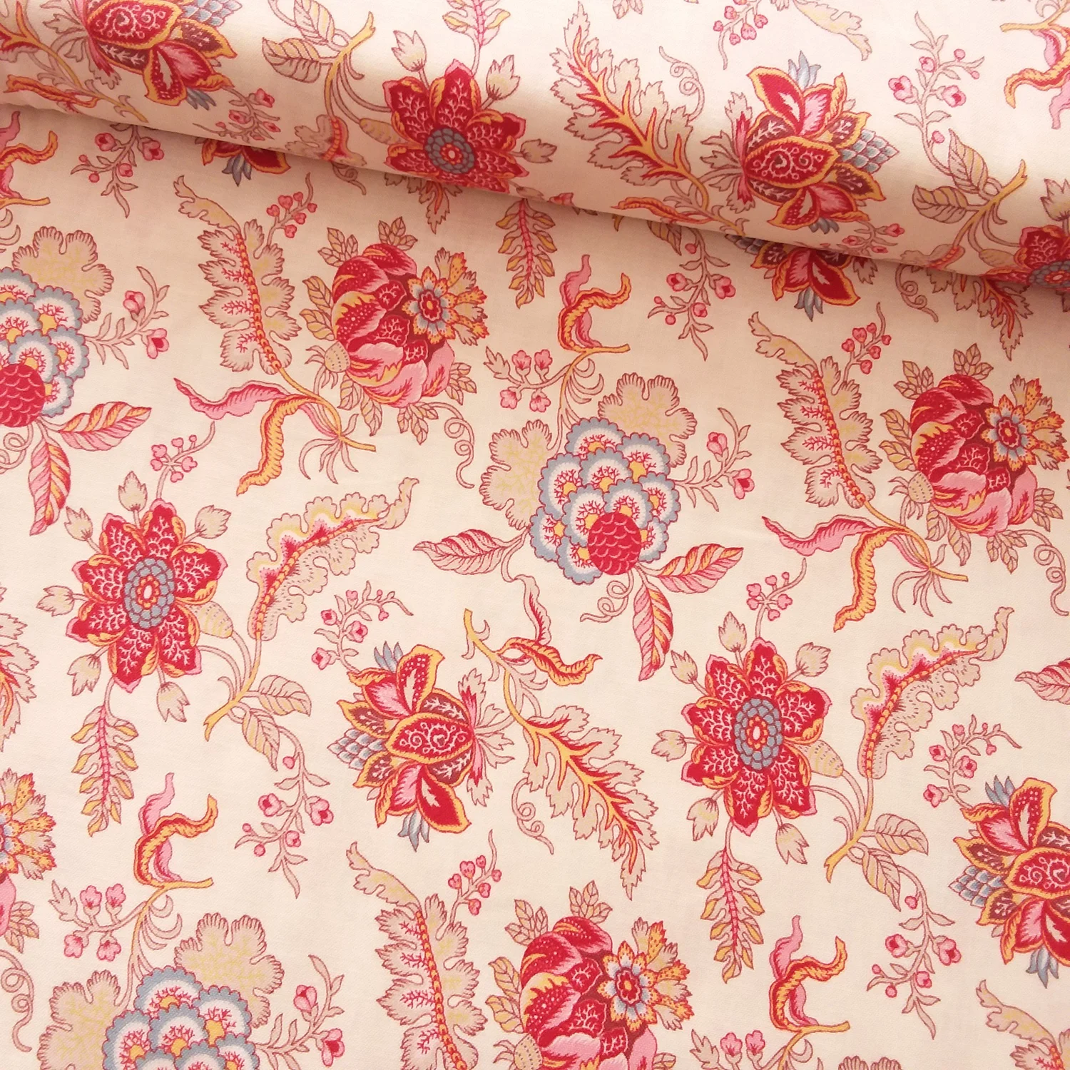 Dutch Heritage Pomegrate Cotton Fabric DHER1022 Cream