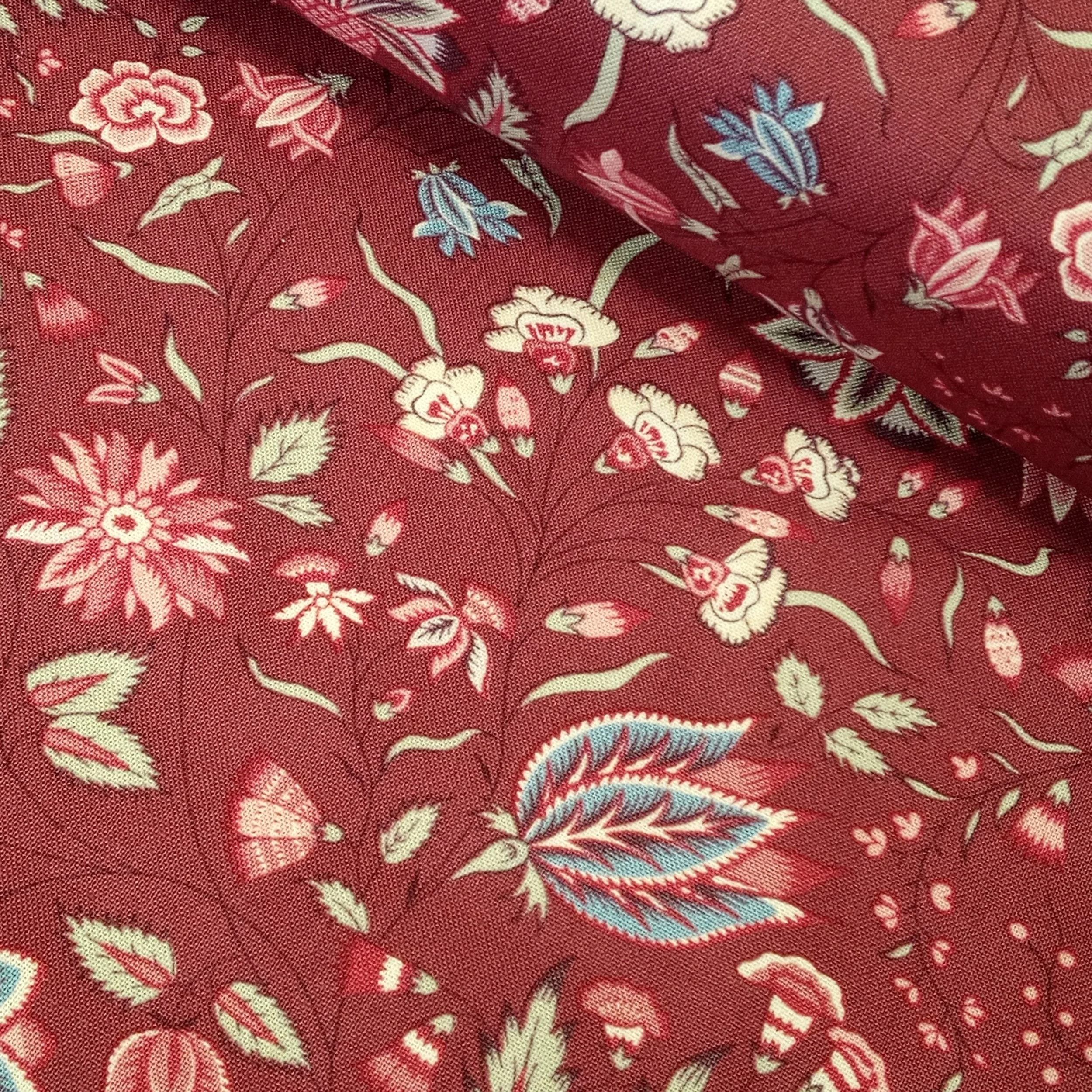Dutch Heritage 1025 Burgundy Quilting Cotton Fabric Crafty Baba Fabrics