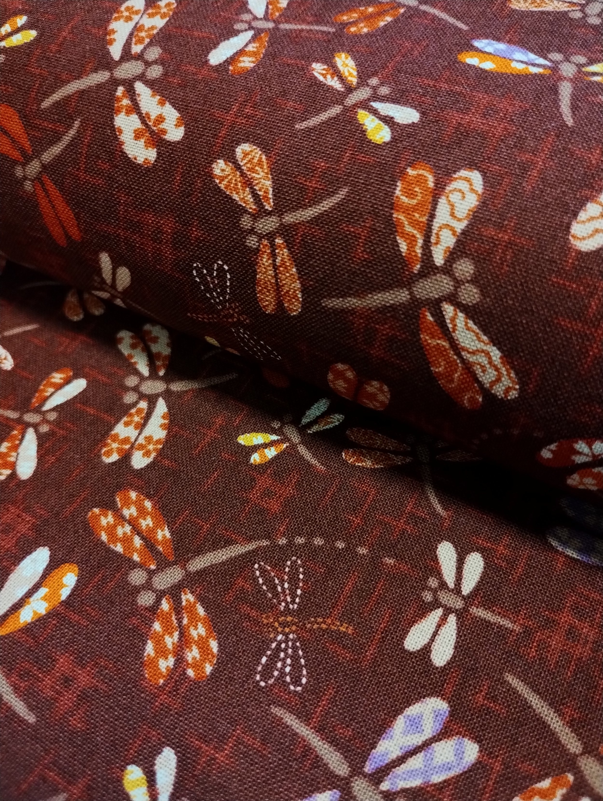 Japanese Burgundy Dragonflies Cotton Fabric Crafty Baba Fabrics