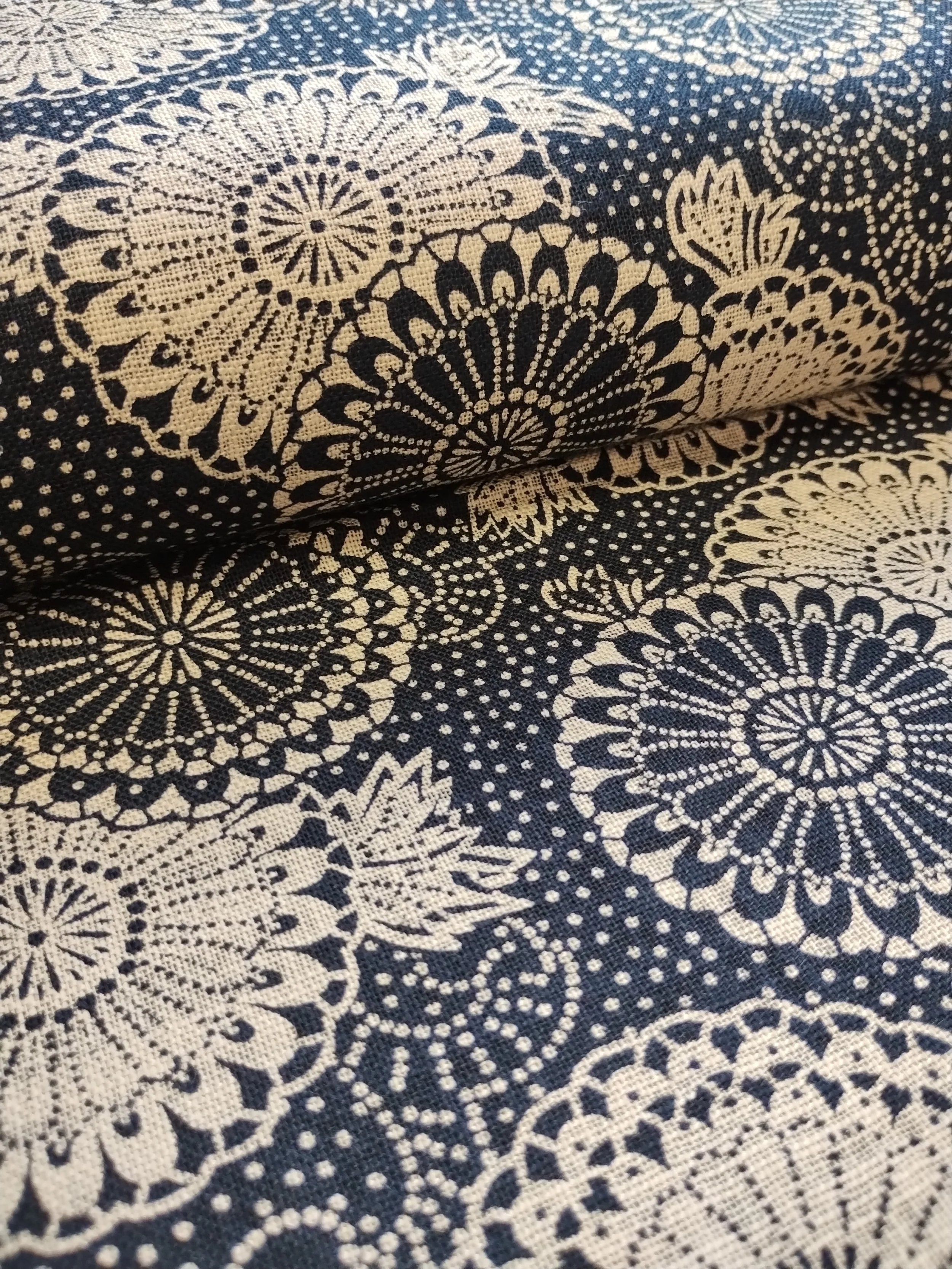 Japanese Floral Linen Fabric Crafty Baba Fabrics