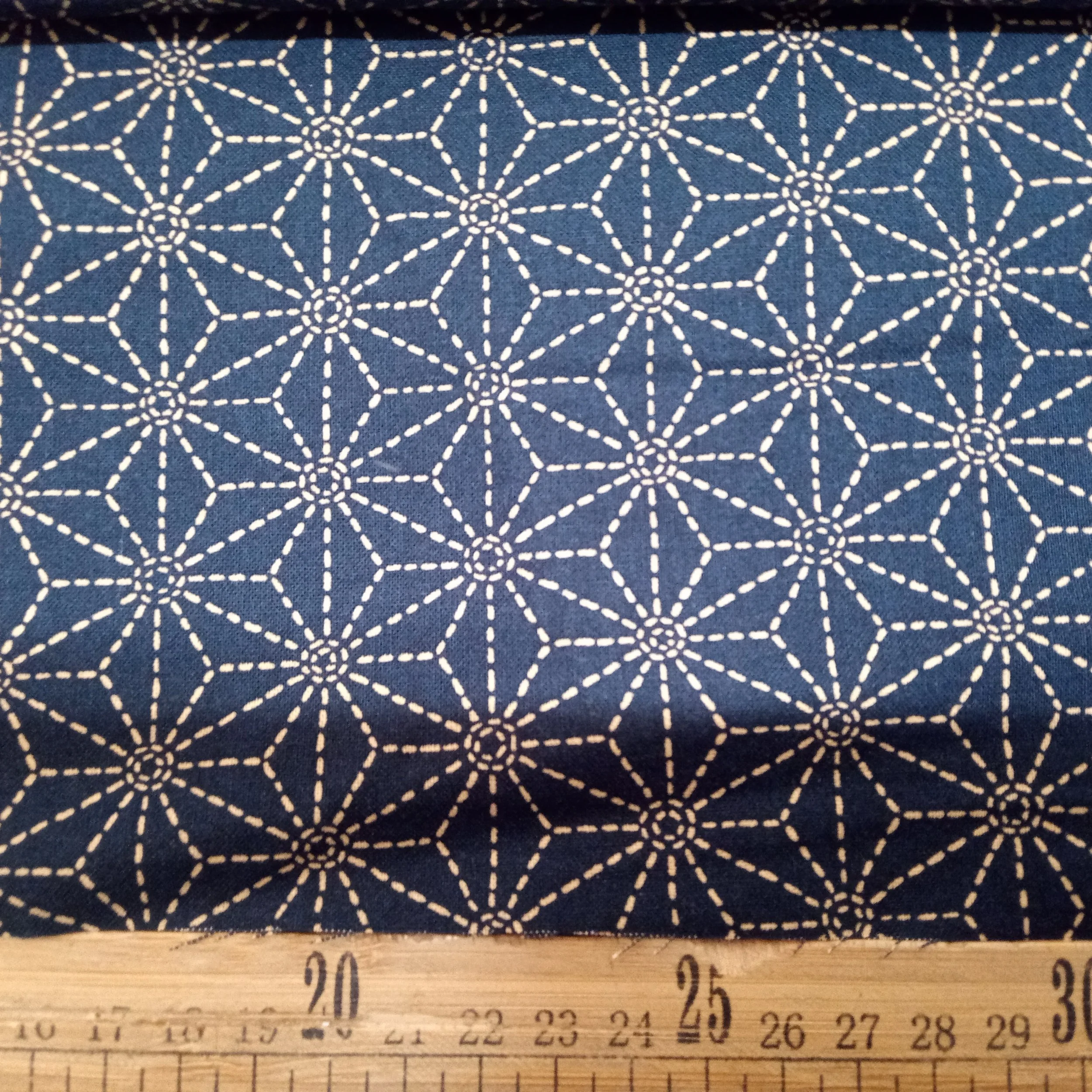 Japanese Sashiko Printed White Cotton Cloth Geometric 31x31cm