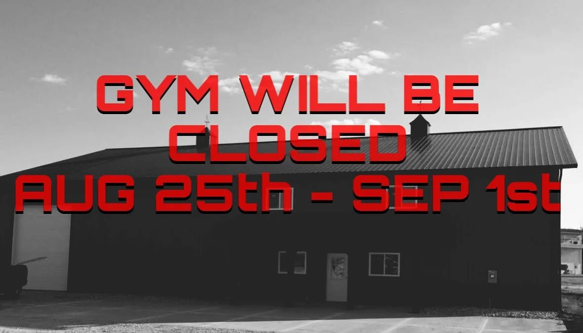 REMINDER: The gym will be closed from August 25th to September 1st! The new cycle will begin on September 2nd! Everyone have a great first week of school and Labor Day!

#StrongBody #StrongMind