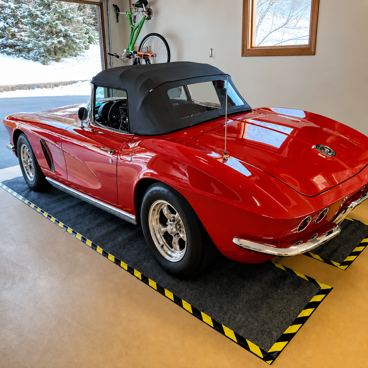 Under-Car Garage Mats with grid