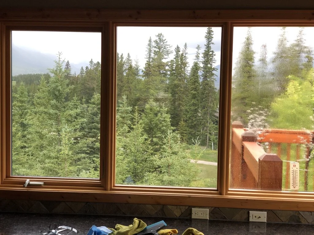 Far Left installed and cleaned, middle needs cleaning and right is about to be installed. Vista V38 Solar Film